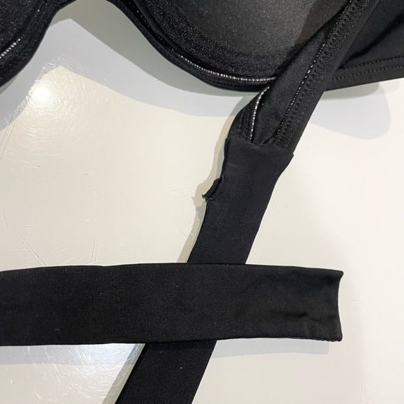 Tie-back Bandeau Bikini Bathing Suit Top with Removable Neck Strap - Black - Picture 6 of 9